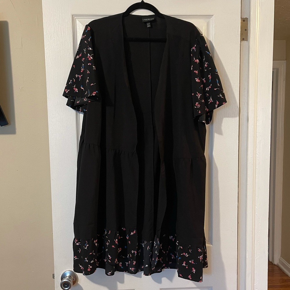 Lane Bryant Black W/Floral Print Overpiece 22/24